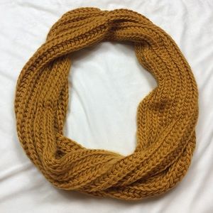 Mustard Knit Infinity Scarf